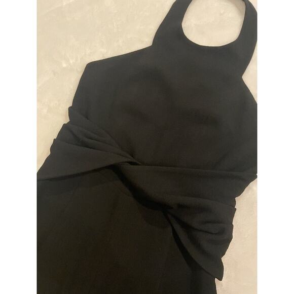 Ramy Brook Black Halter Jumpsuit XS 0 Wide Leg Twist Front Open Back Romper - Picture 2 of 13